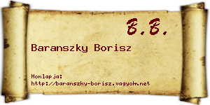 Baranszky Borisz névjegykártya